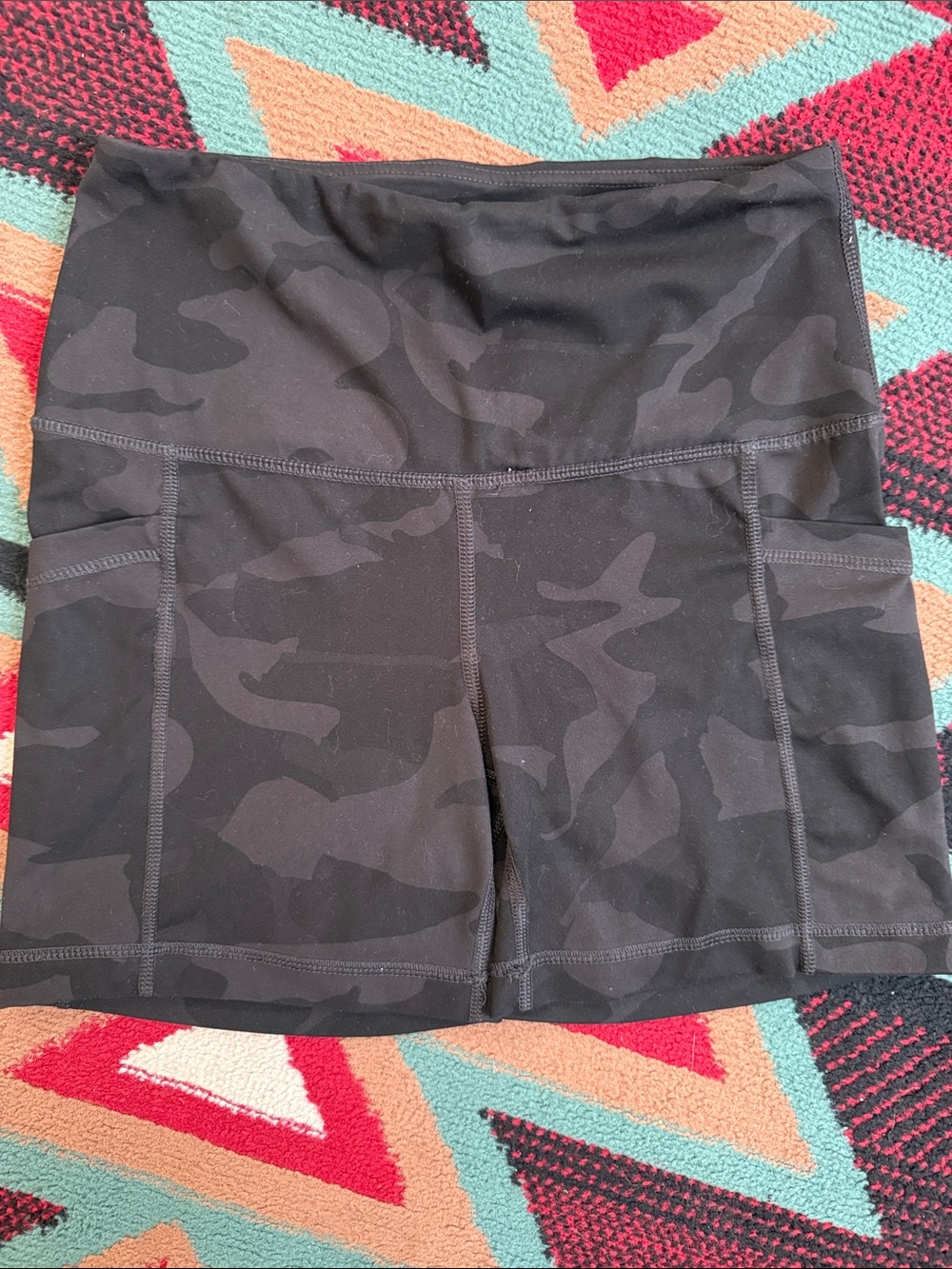 Yogalicious Black Camo High-Waist Athletic Shorts